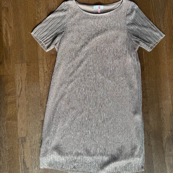 Oak & Fort Metallic Pink Sparkly Dress - Size Large - Picture 11 of 11